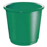 18 Litre Green Plastic Wastebaskets Single Pack