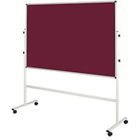 Double Sided Burgundy Mobile Noticeboard 2030mm High Board Dims HxW: 1200x1200mm