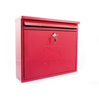 Post Box Outward Opening Letter Flap For Improved Weather Protection. Suitable For Grouping Or Banked. W362 Red