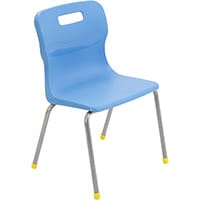 Titan 4 Leg Classroom Chair Size 3 350mm Seat Height (Ages: 6-8 Years) Sky Blue T13-CB - 5 Year Guarantee