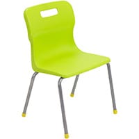 Titan 4 Leg Classroom Chair Size 3 350mm Seat Height (Ages: 6-8 Years) Lime T13-L - 5 Year Guarantee