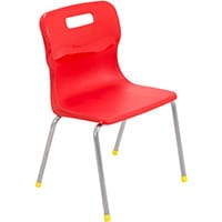 Titan 4 Leg Classroom Chair Size 3 350mm Seat Height (Ages: 6-8 Years) Red T13-R - 5 Year Guarantee