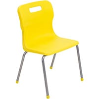 Titan 4 Leg Classroom Chair Size 3 350mm Seat Height (Ages: 6-8 Years) Yellow T13-Y - 5 Year Guarantee
