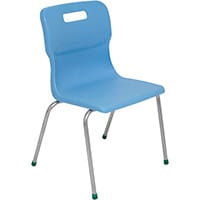 Titan 4 Leg Classroom Chair Size 5 430mm Seat Height (Ages: 11-14 Years) Sky Blue T15-CB - 5 Year Guarantee