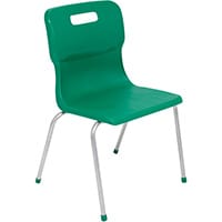 Titan 4 Leg Classroom Chair Size 5 430mm Seat Height (Ages: 11-14 Years) Green T15-GN - 5 Year Guarantee