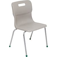 Titan 4 Leg Classroom Chair Size 5 430mm Seat Height (Ages: 11-14 Years) Grey T15-GR - 5 Year Guarantee