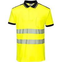 Portwest T180 PW3 Hi-Vis Short Sleeve Polo Shirt Yellow & Black 4XL