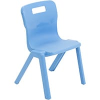 Titan One Piece Classroom Chair Size 2 310mm Seat Height (Ages: 4-6 Years) Sky Blue T2-CB - 20 Year Guarantee
