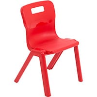 Titan One Piece Classroom Chair Size 2 310mm Seat Height (Ages: 4-6 Years) Red T2-R - 20 Year Guarantee