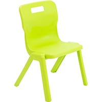 Titan One Piece Classroom Chair Size 3 350mm Seat Height (Ages: 6-8 Years) Lime T3-L - 20 Year Guarantee