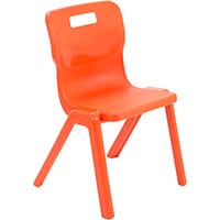 Titan One Piece Classroom Chair Size 4 380mm Seat Height (Ages: 8-11 Years) Orange T4-O - 20 Year Guarantee