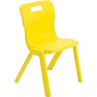 Titan One Piece Classroom Chair Size 4 380mm Seat Height (Ages: 8-11 Years) Yellow T4-Y - 20 Year Guarantee