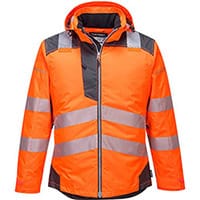 Portwest T400 PW3 Hi-Vis Winter Jacket Orange & Grey XXL