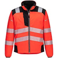 Portwest T402 PW3 Hi-Vis Softshell (3L) Red/Black Size M K Fit