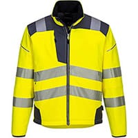 Portwest T402 PW3 Hi-Vis Softshell Jacket Yellow & Grey Medium
