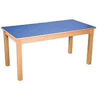 Rectangular Pre School Table Beech Blue 1200x600x530mm High
