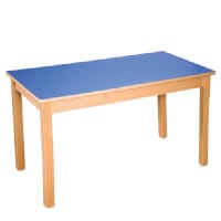 Rectangular Beech Table Blue - 1200x600mm 710mm