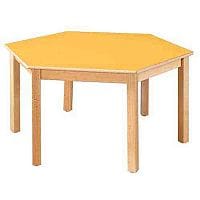 Hexagonal 1200mmDiameter Preschool Table Beech Yellow 460mm High TC114604