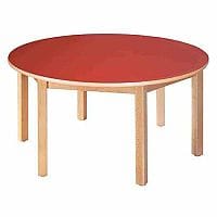 Round Pre-School Table Beech Red 120 Diameter 530mm High TC95302