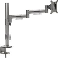 Leap Single Monitor Arm - Up to 27 Inches Screen, Maximum Load 8kg, VESA Compatible Arm - Colour: Silver