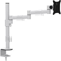 Leap Single Monitor Arm - Up to 27 Inches Screen, Maximum Load 8kg, VESA Compatible Arm - Colour: White