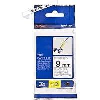 Brother TZe-FX221 9mm Black on White Flexible ID Laminated TZe Tape Cassette 8 Metres