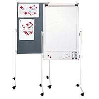 Franken ECO Mobile Combi Flipchart Felt Pin Board 760x1210mm Grey UMT FC