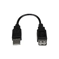 StarTech 6in USB 2.0 Extension Adapter Cable A to A M/F Type A Male USB Type A Female USB 15.24cm Gray
