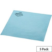 Vileda Pack of 5 PVA Microfibre All Purpose Cleaning Cloths Blue 143585