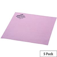Vileda Pack of 5 PVA Microfibre All Purpose Cleaning Cloths Red 143586