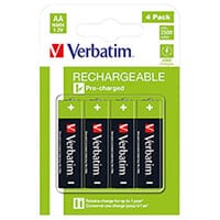 Verbatim AA Rechargeable Batteries Pack of 4 49517