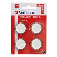 Verbatim CR2430 3V Premium Lithium Battery Pack of 4 49534