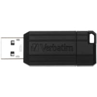 Verbatim PinStripe USB Drive, 16GB, Retractable USB 2.0, Black (49063) - Reliable USB Stick for Easy Data Transfer