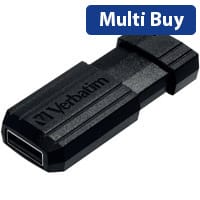 Verbatim PinStripe USB Drive, 32GB, Retractable USB Memory Stick, USB 2.0, Black - High-Capacity Portable Storage