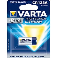 VARTA Primary CR123A Button Cell Coin Battery – Cylindrical, 1480mAh, 3V, Professional, Lithium, Pack of 1, 10 Year Shelf Life & Designed For Camera Flash (6205301401)