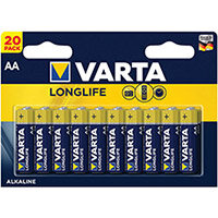 Varta Longlife AA Battery Pack of 20 04106101420