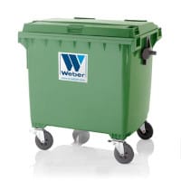 Weber 4 Wheeled Plastic Bin 1100L Green