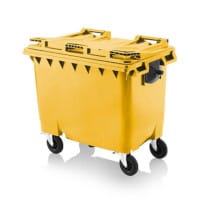 Craemer 4 Wheeled Plastic Bin 660L Yellow