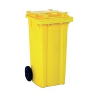 Craemer 2 Wheeled Plastic Bin 80L Yellow