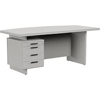 Grand Executive Office Desk With Left Side Drawers 1800mm Grey