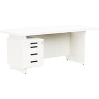 Grand Executive Office Desk With Left Side Drawers 1800mm White