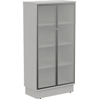 Grand Tall Cupboard With Frosted Glass Doors W805xD420xH1615mm Grey
