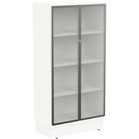 Grand Tall Cupboard With Frosted Glass Doors W805xD420xH1615mm White