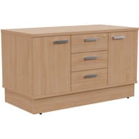 Grand 2 Door & 3 Drawer Credenza Unit W1200xD600xH705mm Beech