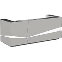 Illusion Modern Design Illuminated Grey Reception Desk with Anthracite Glass Counter Top W2800xD1000xH1100mm