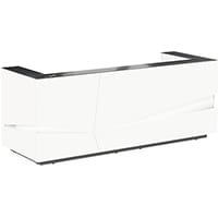 Illusion Modern Design Illuminated White Reception Desk with Anthracite Glass Counter Top W2800xD1000xH1100mm