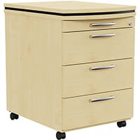 Oskar Mobile 4 Drawer Pedestal Maple W425mm