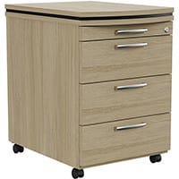 Oskar Mobile 4 Drawer Pedestal Urban Oak W425mm