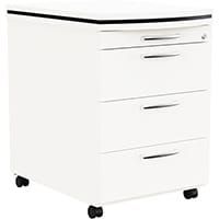 Oskar Mobile 4 Drawer Pedestal White W425mm