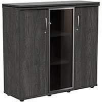 Oskar Medium 2 Wooden & 1 Glass Door Cupboard Harbour Oak W1205mm
